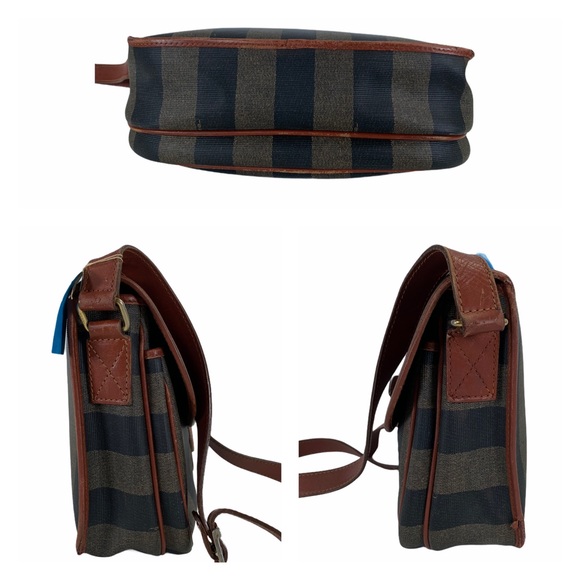 Fendi crossbody bag Pequin PVC black tan - Picture 3 of 11